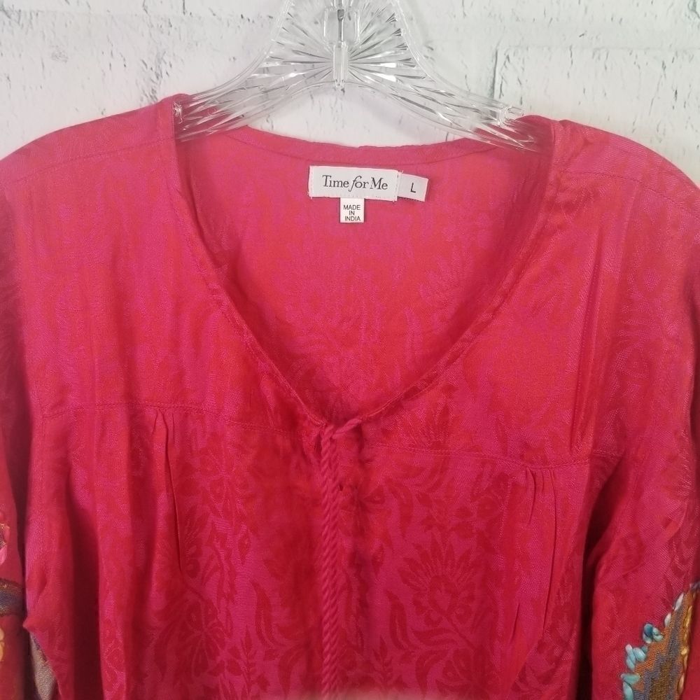 Time For Me Boho Embroidered Bell Sleeve. - Picture 4 of 8